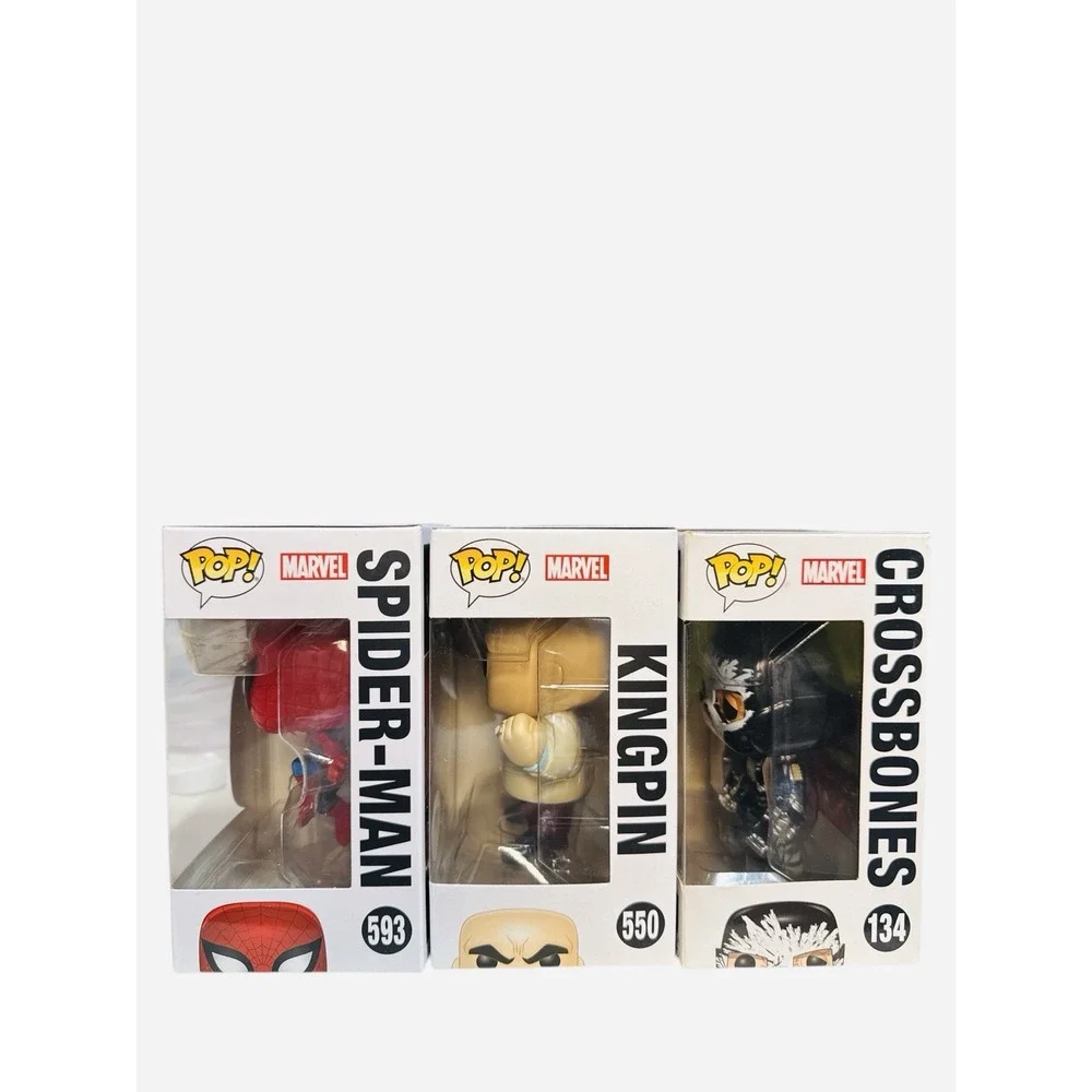 Marvel Funko Pop Lot Spider-Man 80 Years Crossbones Marvel Heroes (3)